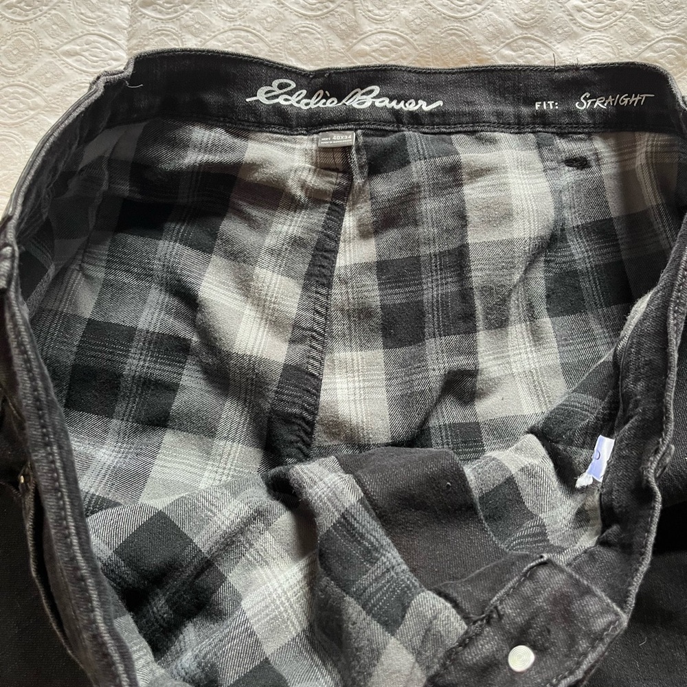 Men's Eddie Bauer black lined jeans size 40x34 - Picture 11 of 13